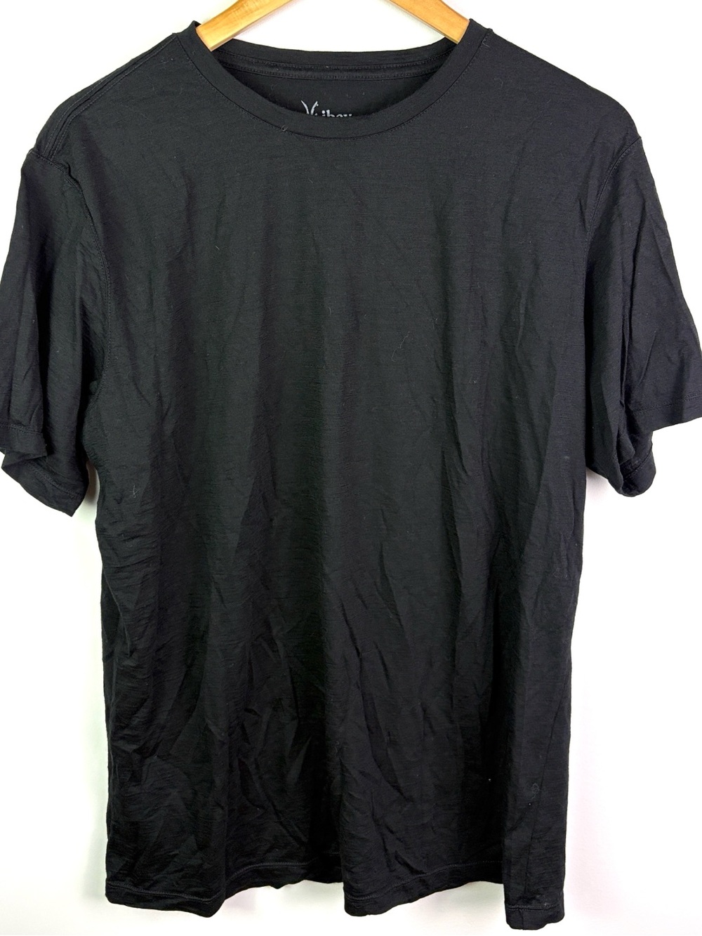 IBEX Men's Black 100% merino wool Crew Neck T-Shirt size L